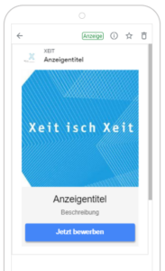 Mobileansicht einer Discovery Ad geöffnet von xeit